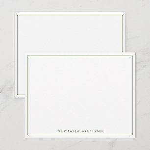 Minimalistisch Basic Personalize Moss Green Statio Mitteilungskarte