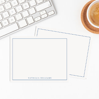 Minimalistisch Basic Personalize Navy Blue Station Mitteilungskarte