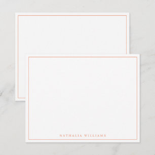 Minimalistisch Basic Personalize Orange Stationery Mitteilungskarte