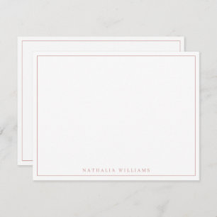 Minimalistisch Basic Personalize Rose Mauve Statio Mitteilungskarte