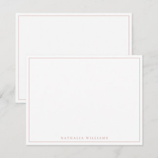 Minimalistisch Basic Personalize Rose Mauve Statio Mitteilungskarte