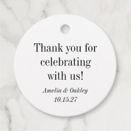Minimalistisch Basic White Elegant Wedding Vielen  Geschenkanhänger