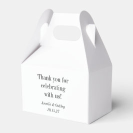 Minimalistisch Basic White Elegant Wedding Vielen  Geschenkschachtel