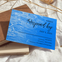 Minimalistisch Beach Azure Blue RSVP Card