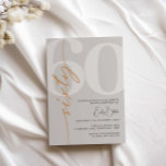 Minimalistisch Beige 60. Geburtstagsparty Einladung<br><div class="desc">Diese minimalistische Typografie 60. Geburtstagsfeier lädt zu einer modernen Geburtstagsparty ein. Anpassbar in jeder Farbe. Behalt das Design minimal und elegant, wie es ist, oder personalisiere es durch Hinzufügen von eigenen Grafiken und Kunstwerken. Für eine erweiterte Anpassung dieses Designs, z.B. das Ändern des Layouts, des Schriftartes oder der Textgröße, klicken...</div>