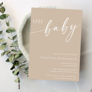 Minimalistisch-Beige-Babynahrung Einladung