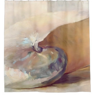 Minimalistisch Beige Beachy Seashell Duschvorhang