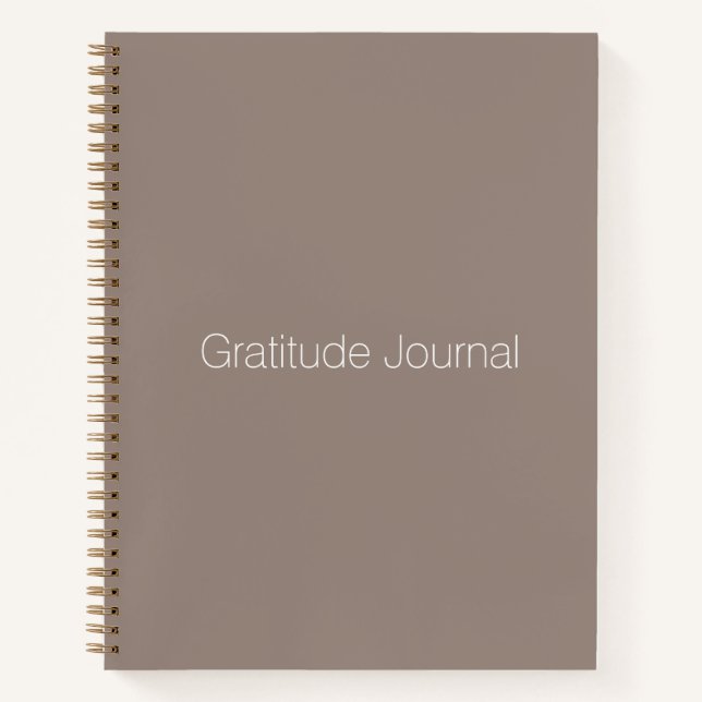 Minimalistisch beige greige custom Gratitude Journ Notizbuch (Vorderseite)