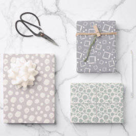 Minimalistisch Beige Taupe Gray Sage Green Neutral Geschenkpapier Set