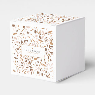 Minimalistisch Beige Terrazzo Mosaic Branding Geschenkschachtel