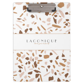 Minimalistisch Beige Terrazzo Mosaic Klemmbrett