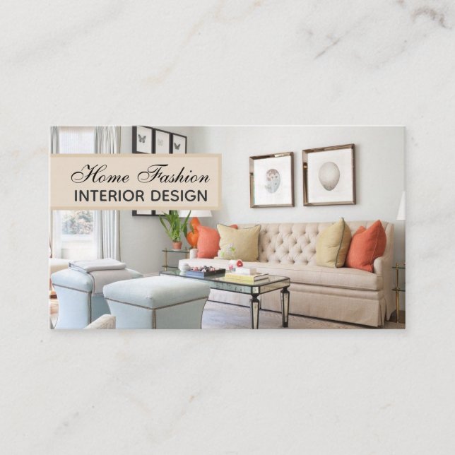 Minimalistisch Beige Zuhause - Innenarchitektur De Visitenkarte (Vorderseite)