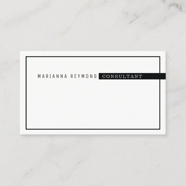 minimalistisch, beratend elegant weiß visitenkarte (Vorderseite)