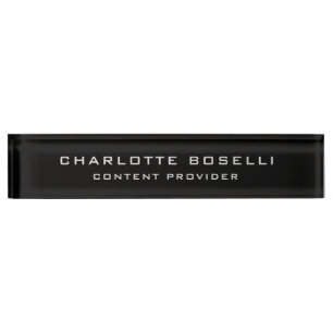 Minimalistisch Beruflich Ihr Name Schwarz Namensplakette