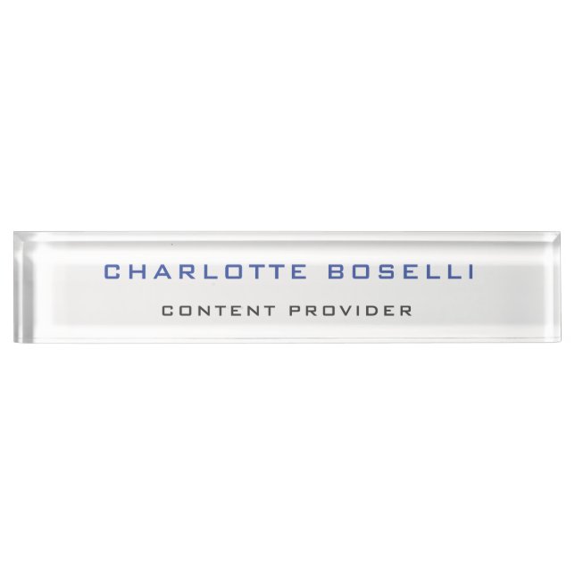Minimalistisch Beruflich Ihr Name Titel Namensplakette (Vorderseite)