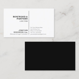 Minimalistisch Beruflich Schwarz/Weiß | einseitig Visitenkarte
