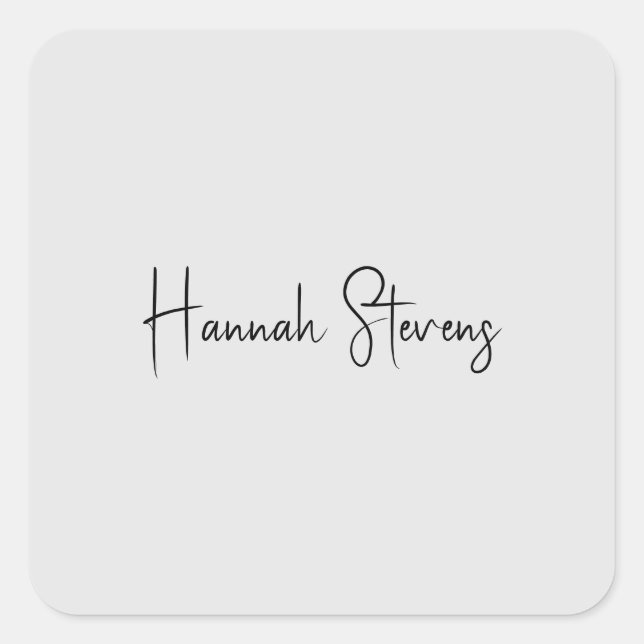 Minimalistisch Berufliche moderne Kalligrafie Quadratischer Aufkleber (Vorderseite)