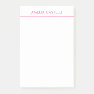 Minimalistisch Berufliche Schlichte Rosa weiß Post-it Klebezettel