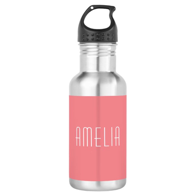 Minimalistisch Beruflicher Schlichter Name Edelstahlflasche (Vorderseite)