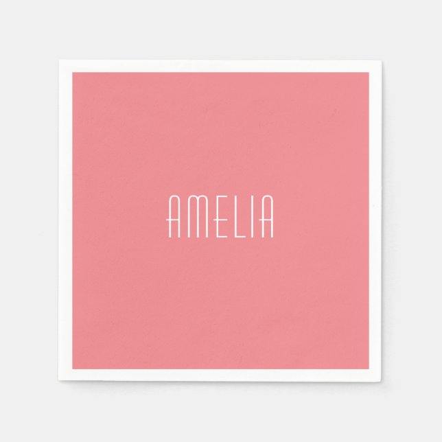 Minimalistisch Beruflicher Schlichter Name Serviette (Vorderseite)