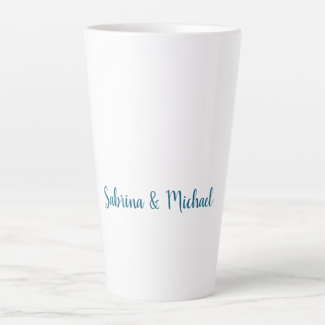 Minimalistisch Berufliches Schlichtes Blau Milchtasse (Vorderseite)