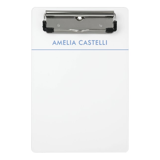 Minimalistisch Berufliches Schlichtes Blau Mini Klemmbrett (Vorderseite)