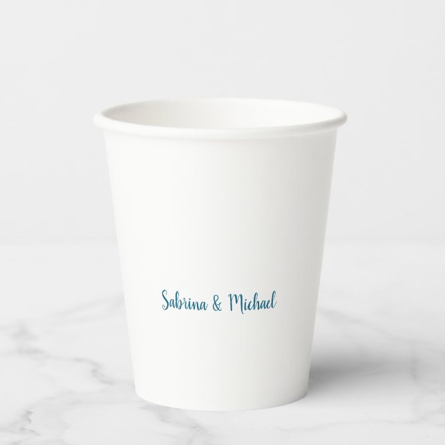 Minimalistisch Berufliches Schlichtes Blau Pappbecher (Vorderseite)