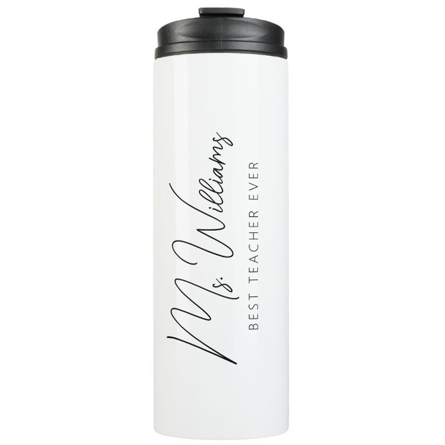 Minimalistisch Bester Lehrer je Thermosbecher (Simple Minimalist Personalized Best Teacher Ever Thermal Coffee Mug, Modern Script Typography)