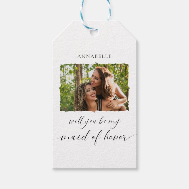 Minimalistisch bist du mein Foto Trauzeugin Geschenkanhänger (Vorderseite)