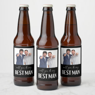 Minimalistisch bist du mein Trauzeuge Bierflaschenetikett
