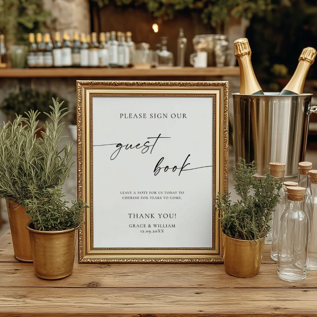 Minimalistisch Bitte unterschreiben Sie unser Gäst Poster (Von Creator hochgeladen)