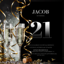 Minimalistisch Black and Silver 21. Geburtstag Par