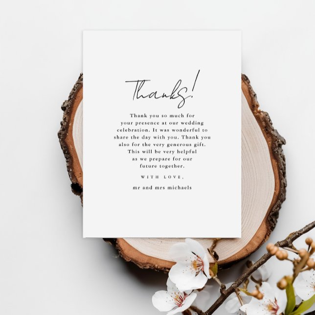Minimalistisch Black and White Wedding Foto Vielen Postkarte (Von Creator hochgeladen)
