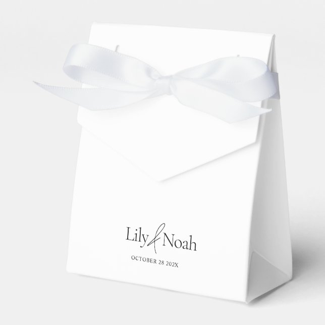 Minimalistisch Black and White Wedding Vielen Dank Geschenkschachtel (Vorderseite)