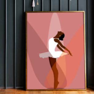 Minimalistisch Black Ballerina Afroamerikanischer  Poster