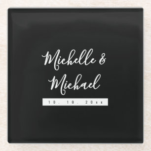 Minimalistisch Black Beruflich Modern Glasuntersetzer