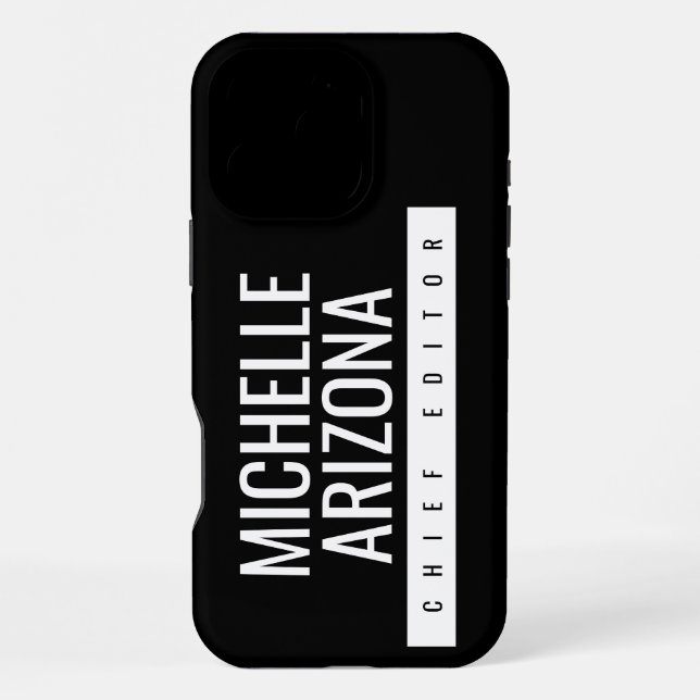 Minimalistisch Black Beruflich Modern iPhone 16 Pro Max Hülle (Rückseite)