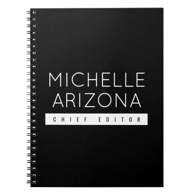 Minimalistisch Black Beruflich Modern Notizblock (Vorderseite)