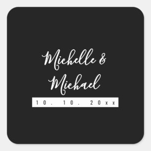Minimalistisch Black Beruflich Modern Quadratischer Aufkleber