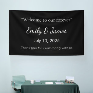 Minimalistisch Black Cat Silhouette Banner