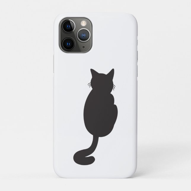 Minimalistisch Black Cat Silhouette Case-Mate iPhone Hülle (Rückseite)