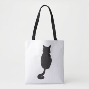 Minimalistisch Black Cat Silhouette Tasche