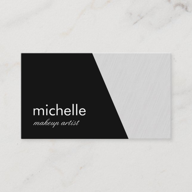 Minimalistisch Black Gray Geometric Visitenkarte (Vorderseite)