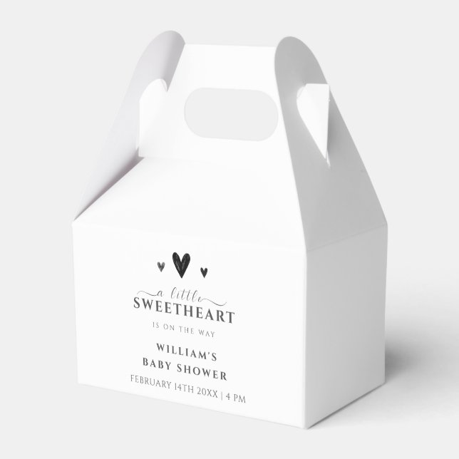Minimalistisch Black Little Sweetheart Babydusche Geschenkschachtel (Vorderseite)
