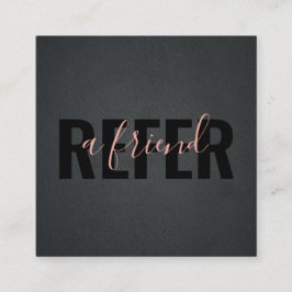 Minimalistisch Black Pink Refer a Friend Empfehlungskarte