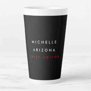 Minimalistisch Black Red Beruflich Modern Name Milchtasse