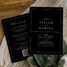 Minimalistisch | Black Weekend Events QR Code Wedd Einladung