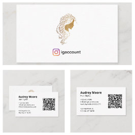 Minimalistisch Blank White Hair Stylist Visitenkarte