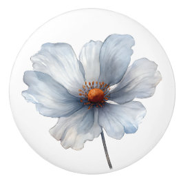 Minimalistisch Blau Weißer Single Blütenchic Blüte Keramikknauf