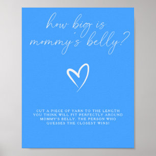 Minimalistisch blau - wie groß ist das Bauchspiel Poster